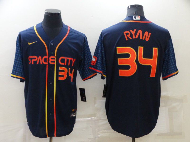 Men Houston Astros #34 Ryan Blue City Edition Game Nike 2022 MLB Jersey